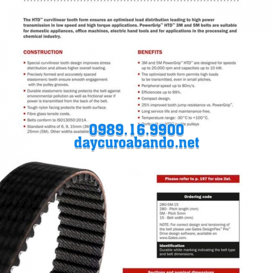 DÂY CUROA GATES 3M CHÍNH HÃNG